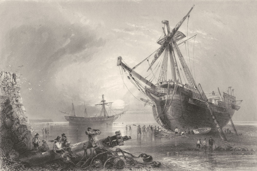 KENT. Westminster Claudine, Ashore Near Margate.  1842 old antique print